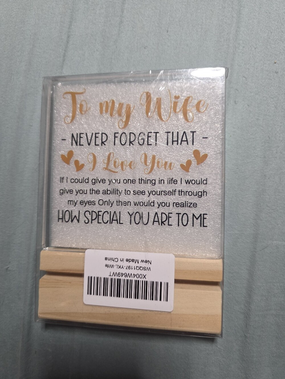 To My Wife Decorative Acrylic Plaque with Wooden Stand